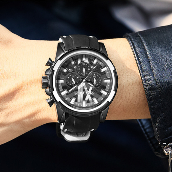 MEGIR Designer Trendy Men's Multifunctional Chronograph Luminous Waterproof Large Dial Quartz Watch Business Versatile Luxury Wristwatch Free Shi
