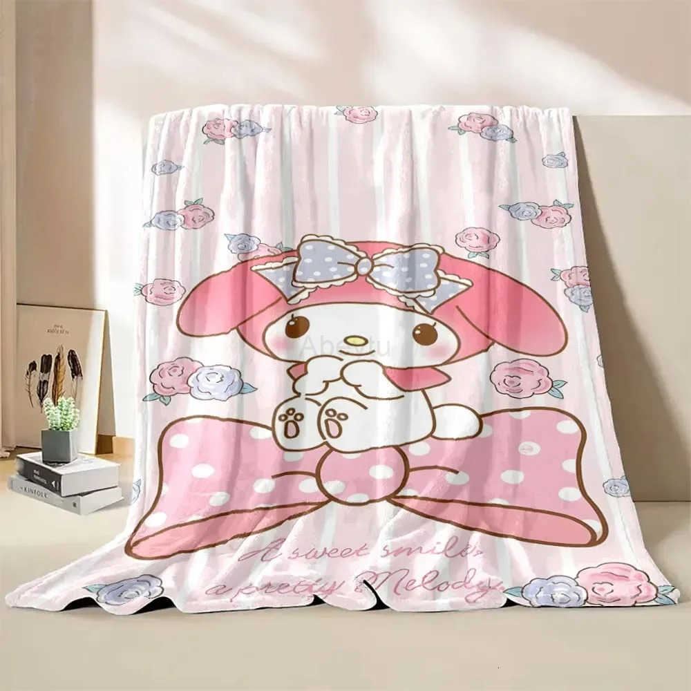 Sanrio My Melody Flannel Blanket Soft Fluffy Quilt Thicken Plush Nap Blanket Cartoon My Melody Sofa Blanket Child Adult Gift H251201