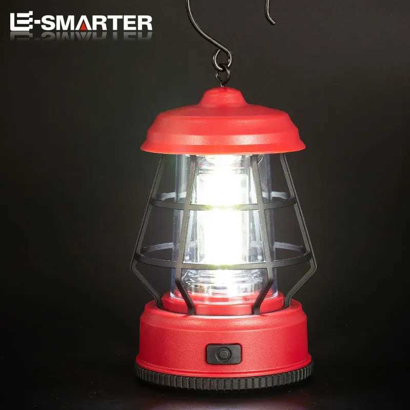 Outdoor Camping Lights Portable Handheld Hanging Tent Lanterns Retro Ambiance Lamp Gift with Hook Use 3XAA battery Power supply M251201