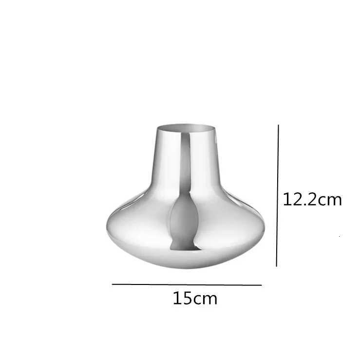 Silver Vase Decorative Ornaments Desktop Flower Arrangement Container Decor Hydroponic Vases Y251201
