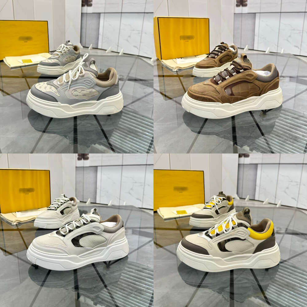 Top quality luxury Business Casual Party Quality Leather Formal designer sneakers Mens Flow platform trainers man Outdoor walk Dress Run Tennis Hiking shoe