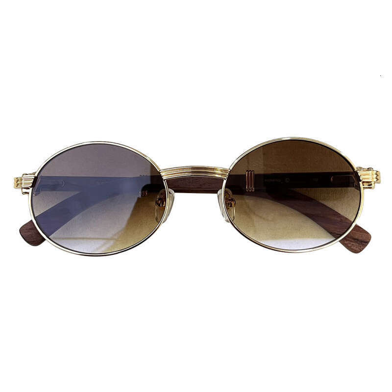 CT0464 Cross-Border Retro Wood Grain Round CT Card Home Fashion Light Luxury Vacation Men Outdoor Women Sunglasses