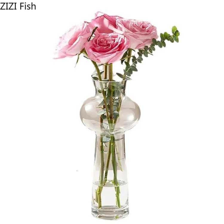 Green Vase Flowers Pots Hydroponic Flower Vessels Desk Decoration Flower Arrangement Floral Vases Ro Aesthetic Decor Y251201
