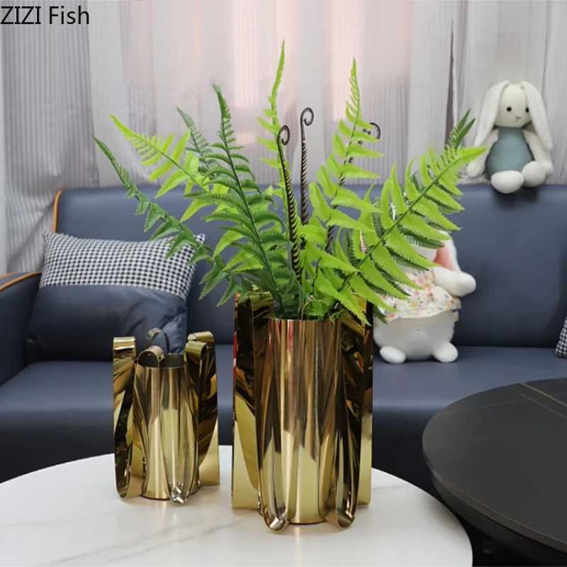 Silver-plated Metal Vase Artificial Flower Decorative Flowers Pots Desk Decoration Floral Arrangement Ro Aesthetic Decor Y251201