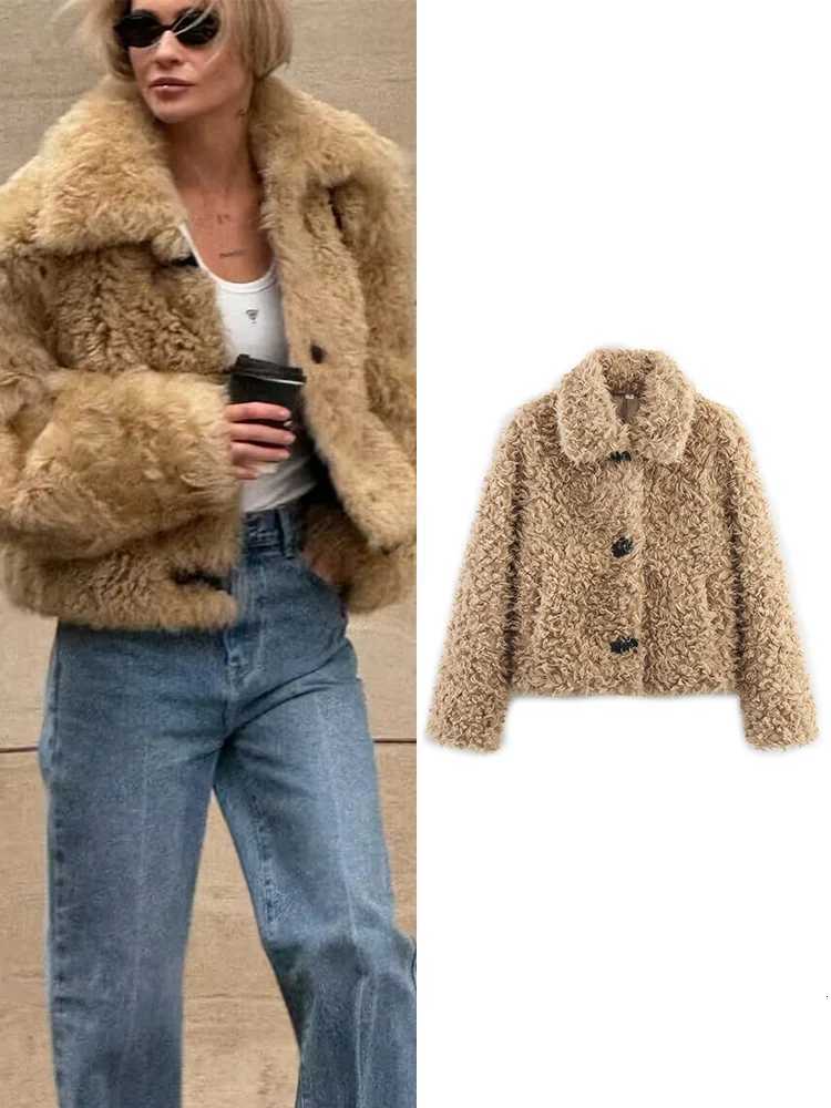 Winter Woman 2025 Faux Fur Coat Autumn Fur Plush Fluffy Jacket Loose Soft Solid Color Fur Short Outerwears Elegant Ladies NewT251201