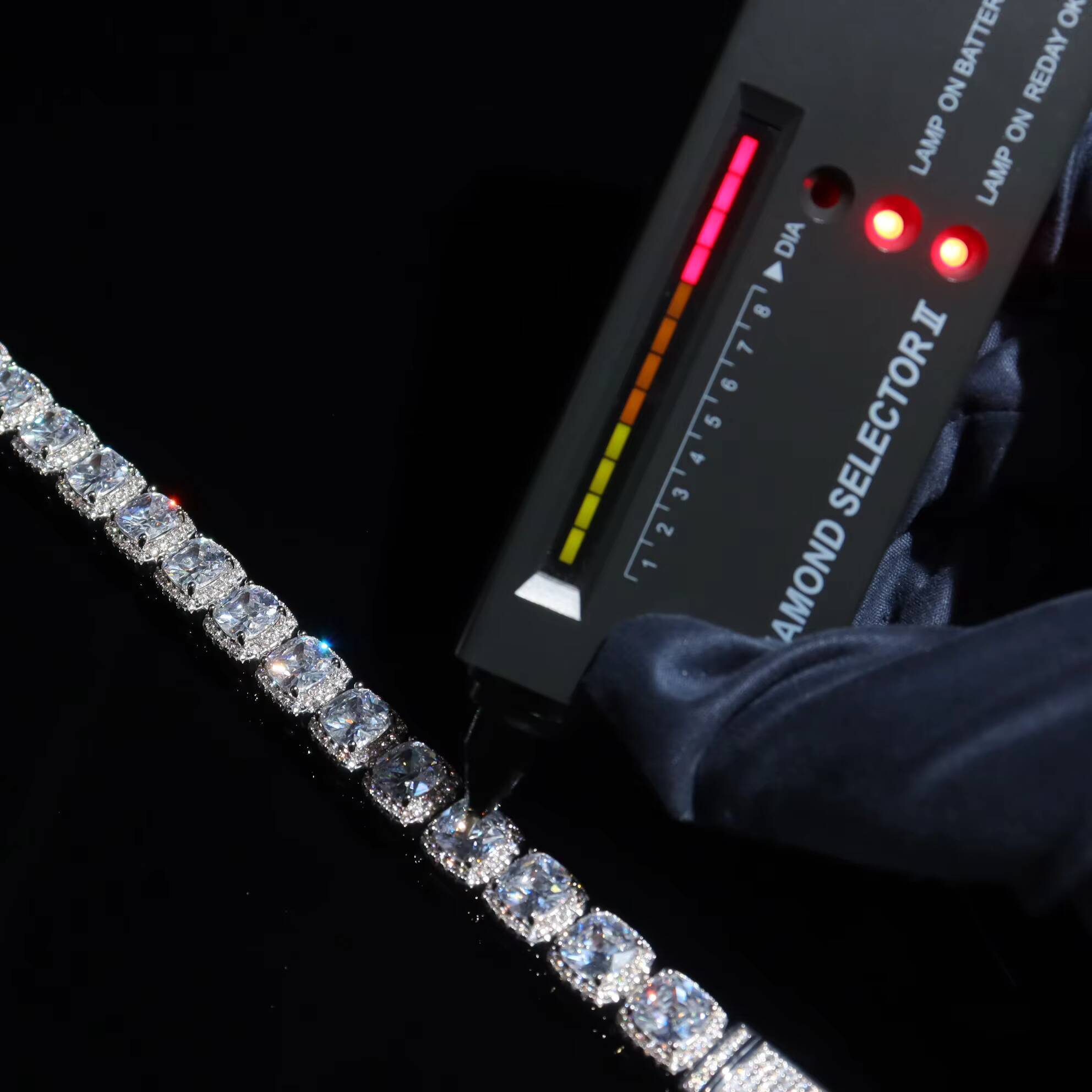 Hip Hop Trendy Jewelry 12mm Iced Out Moissanite Diamond Halo Sugar Bracelet S925 Silver Tennis Chain Bracelet Bangle for Men