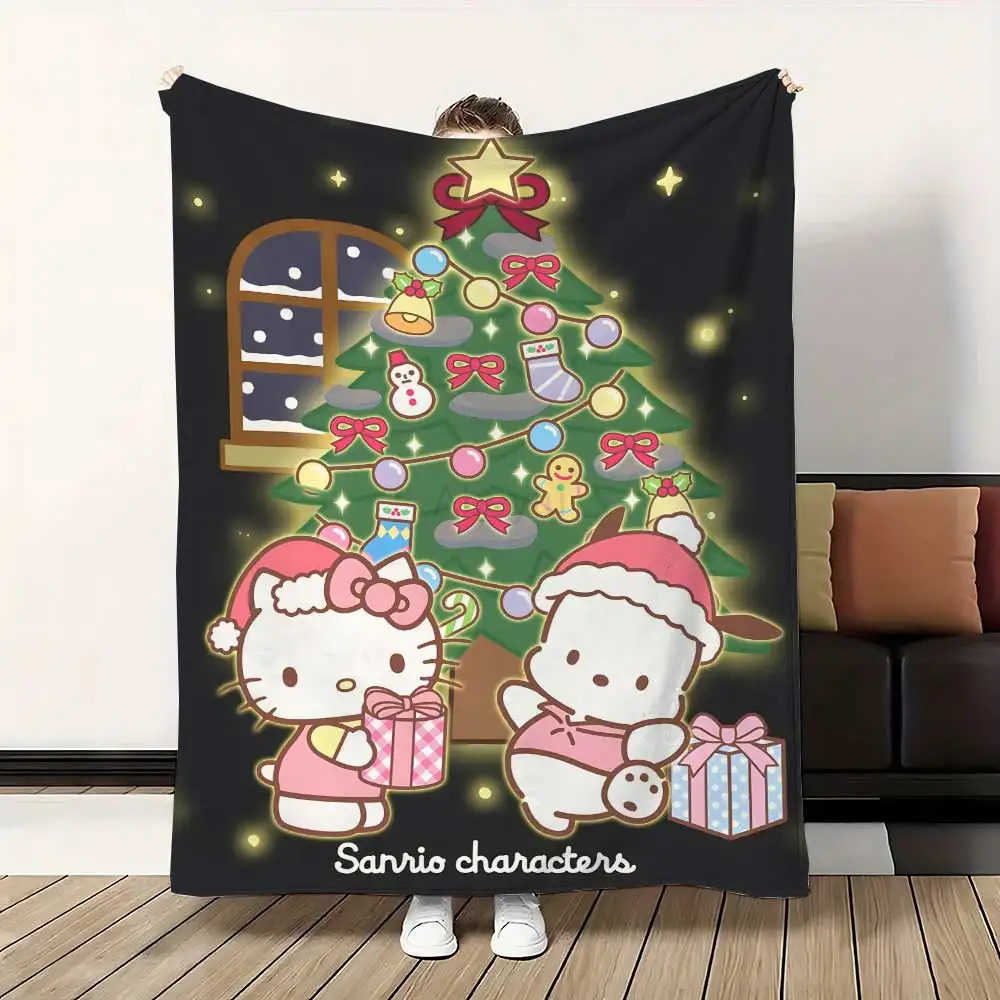 Sanrio Nap Blanket Sofa Winter Kawaii Christmas Sanrios Bedroom Decoration Fluffy Soft Blankets for Bed Home Bedspread the Throw Warm H251201