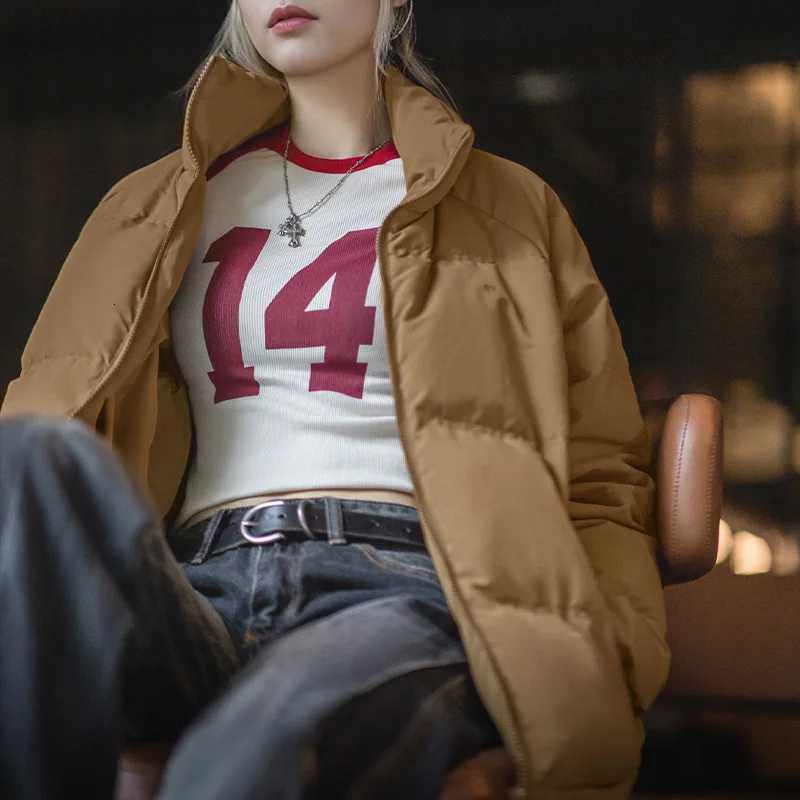 Maden Women Down Jacket Autumn Winter 90 White Duck Down Thickened and Warm Stand Collar Outerwear Coat Windproof JacketT251201