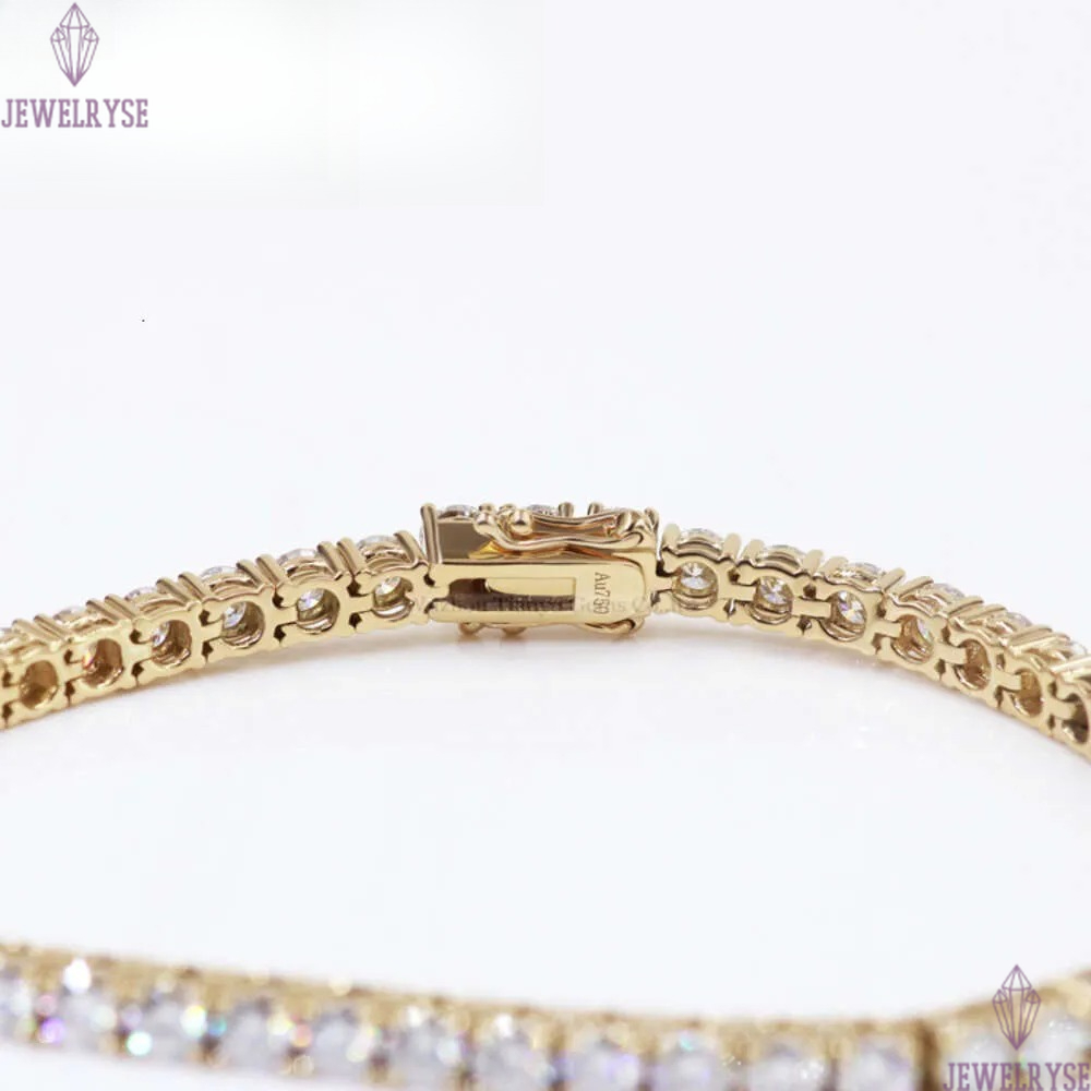 Tianyu Gems Customized Moissanite Dia 3.5mm Chain 14k/ Yellow Gold Tennis Bracelet