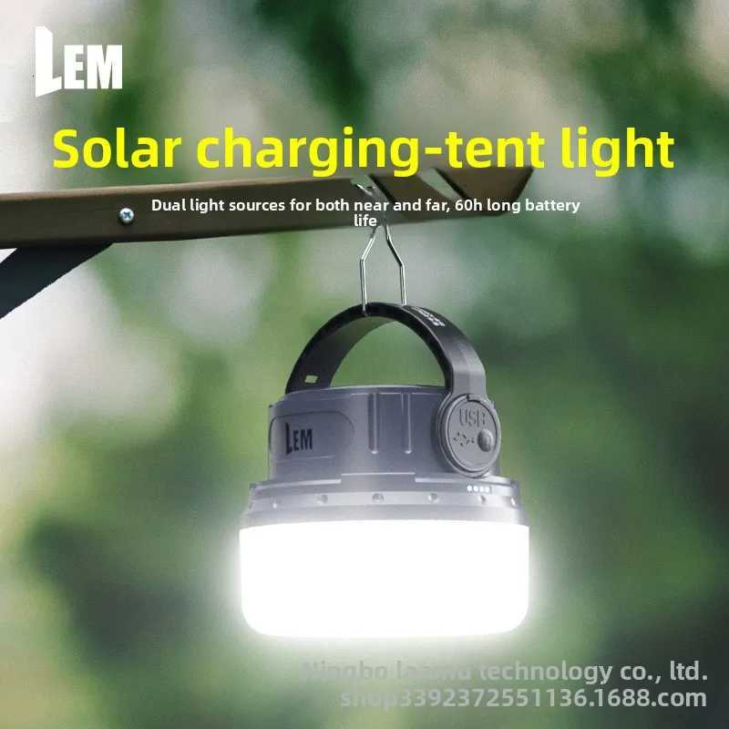 LEM outdoor camping light long battery life solar portable charging camping tent ambient light hanging light M251201