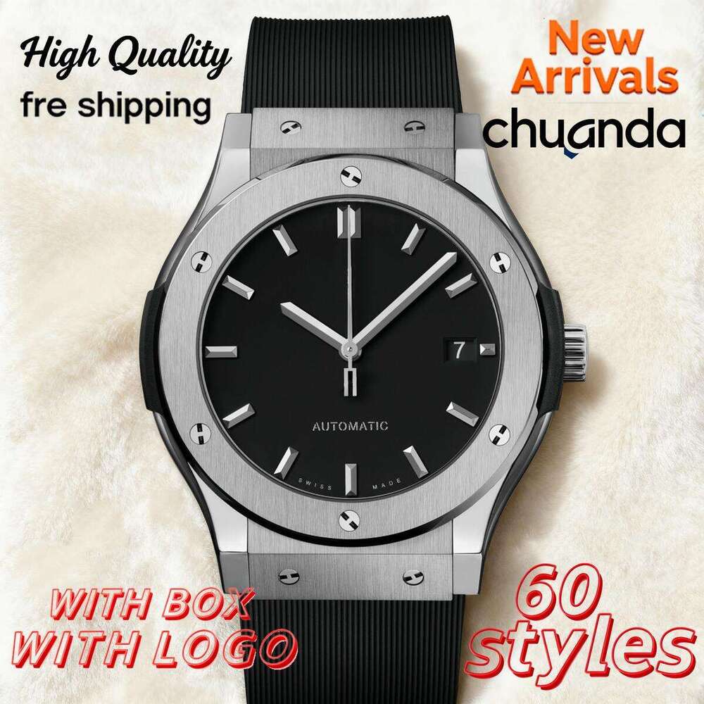 Hublotx Watches Designer Mens Trendy Automatic Watch Chronograph High Quality Movement Leather Strap Quartz Wristwatches Brand Fashion Men's Timepieces