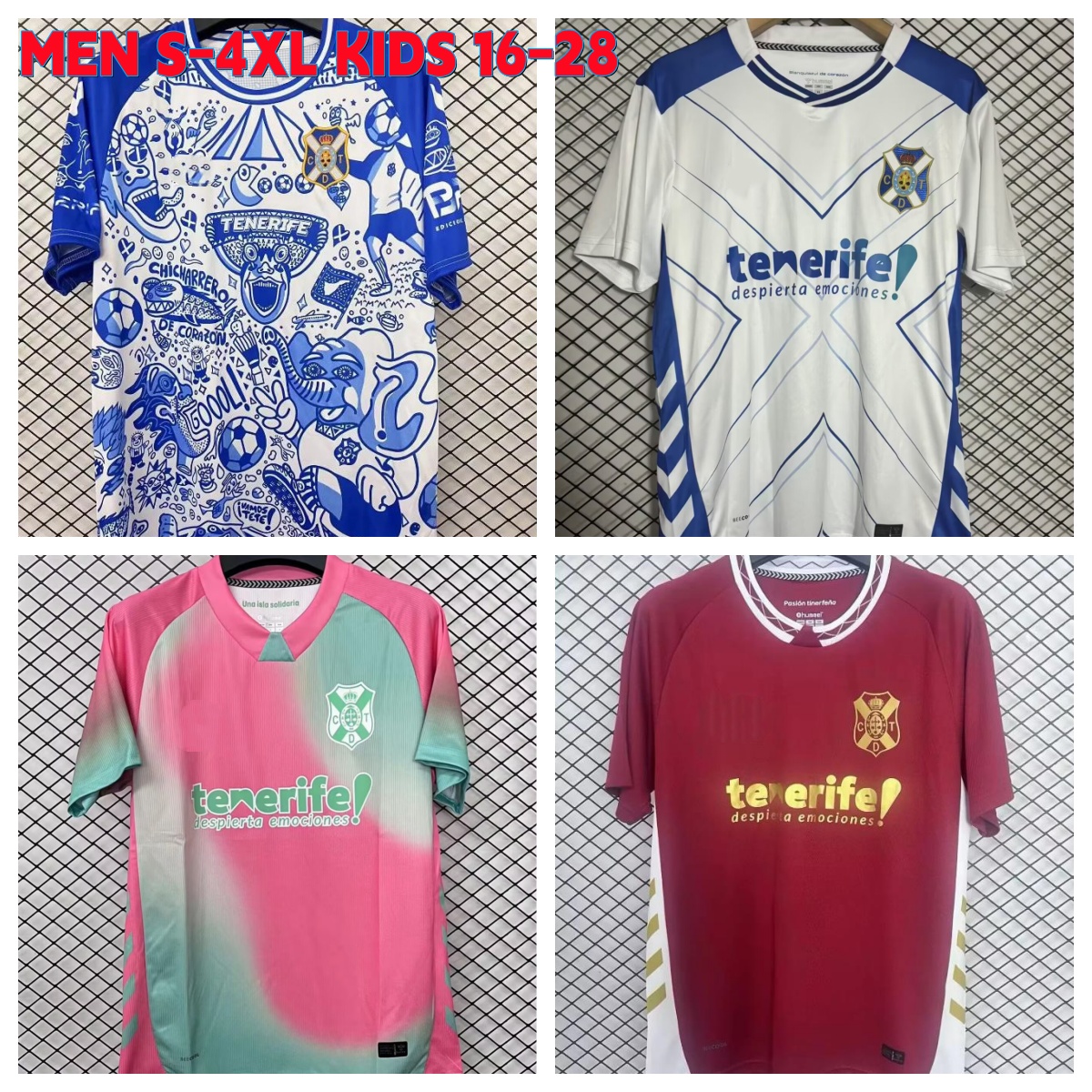 4XL 24 25 26 cd tenerife sipcic mens soccer jerseys mellot alvaro j g romero enric gallego home away 3rd KIDS football shirt short sleeve adult uniforms 666