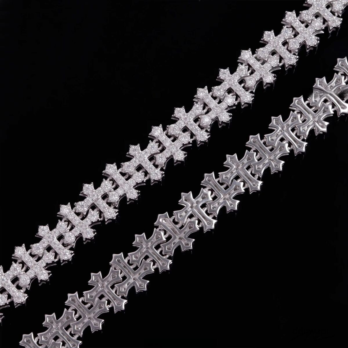 New Design Sterling Sier Gold Plated Link Ddmyaug Bracelets Iced Out Vvs Moissanite Full Dia Cross Chain Bracelet Ddmyaug