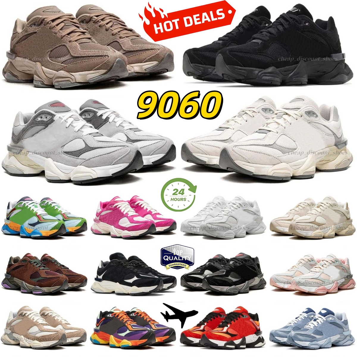 9060s Designer platform shoes running shoes triple Black leather brown red green grey blue White Men Women shoes Sports trainers outdoor Sneakers