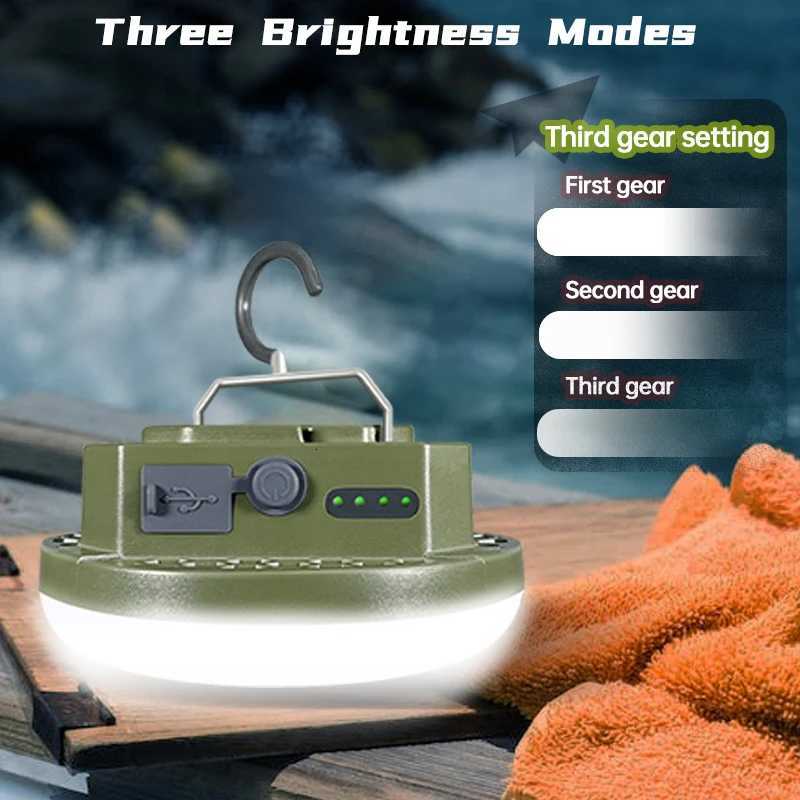 Maetff 15W Camping Light Portable High Powerful Rechargeable Multifunctional LED Magnet Flashlight Fishing Tent Lamp M251201