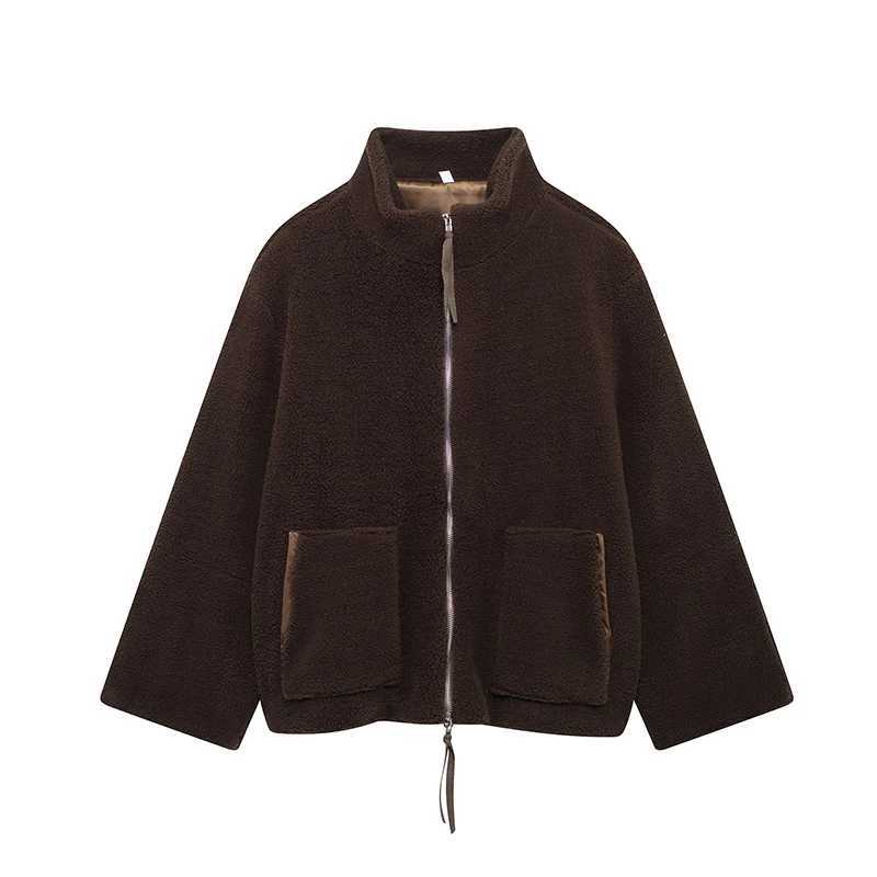 SIYANG Women Autumn Fashion Loose Teddy Coat Female Pockets Zipper Warm Faux Lamb Jacket Ladies Casual OuterwearT251201