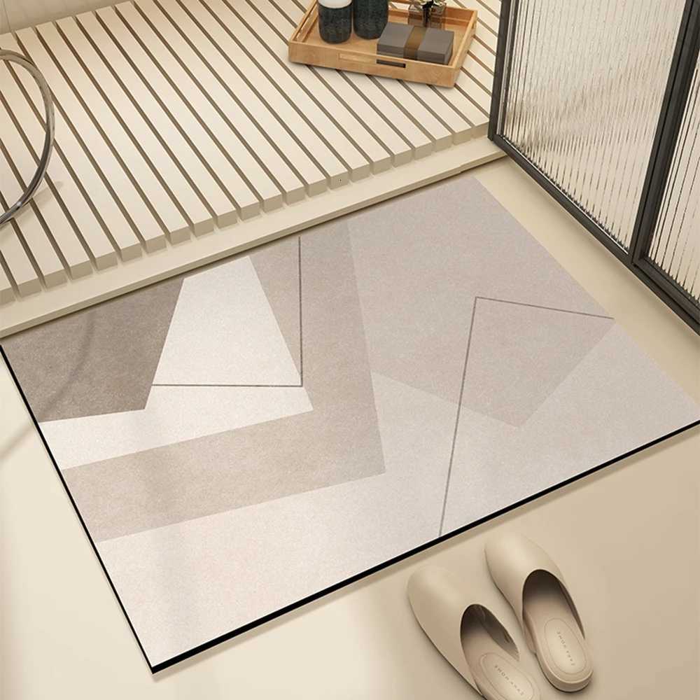 VIKAMA Bathro Floor Mat Silaite Clay Toilet Floor Quick-Drying Water Absorbing Anti-Slip Carpet Rug He Decoration H251129