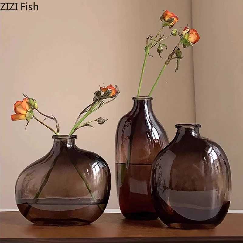 Minimalist Transparent Vase Lovely Small Plant Pots Table Decoration Flower Arrangement Floral Vases Ro Aesthetic Decor Y251201