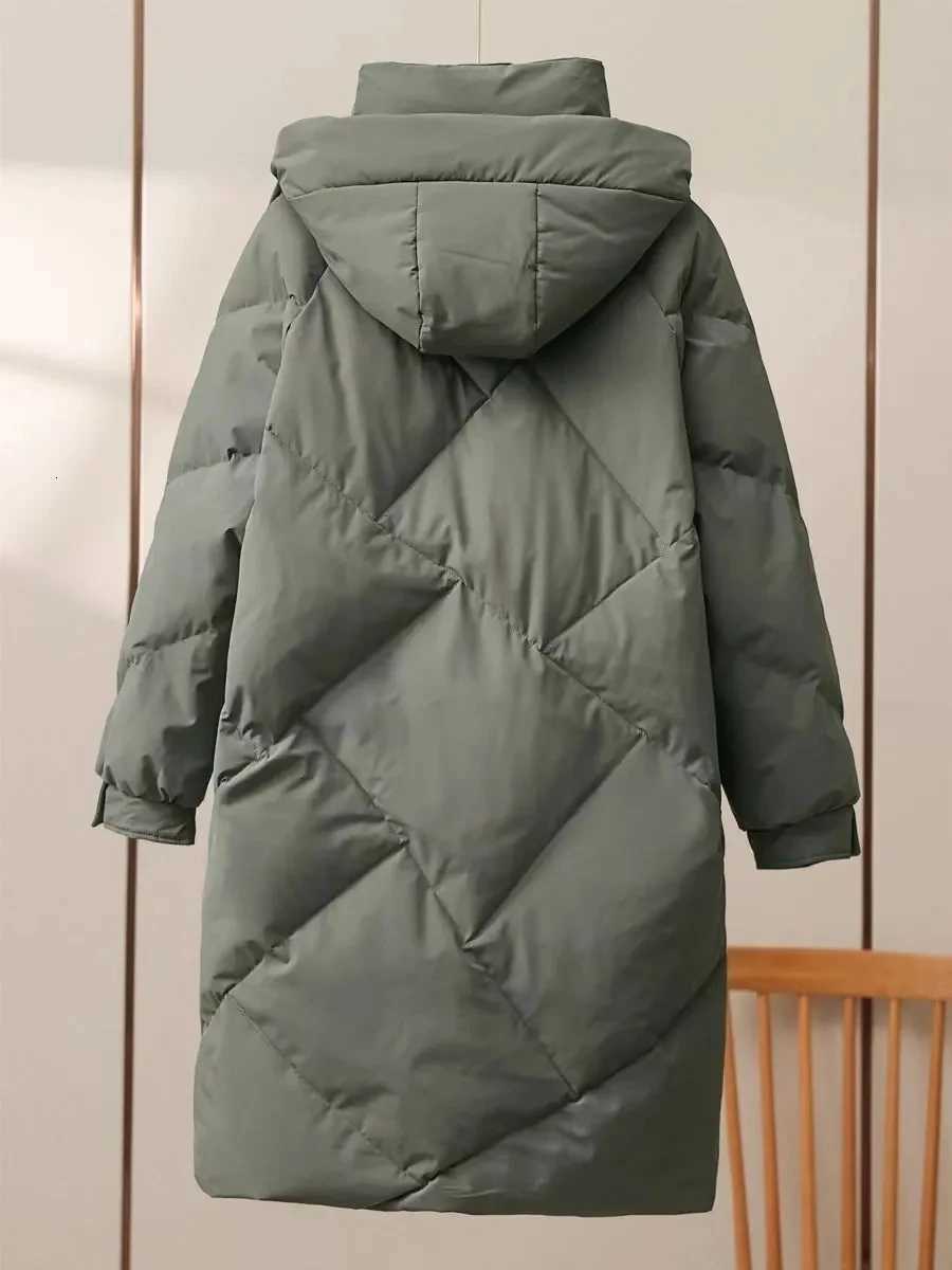 2025 New Women Long Down Cotton Jacket Korean Loose Cotton Coat Winter Thicken Warm Women Parkas Winter Outwear Hooded CoatT251201