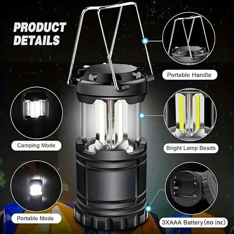 Tent Lamp LED Portable Lantern Telescopic Torch Camping Lamp Outdoor Waterproof Emergency Light Battery Powered M251201