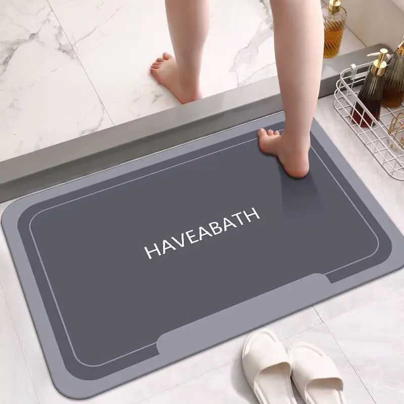 Toilet floor mat bathro door water-absorbing quick-drying foot mat toilet non-slip carpet soft diat d mat H251129