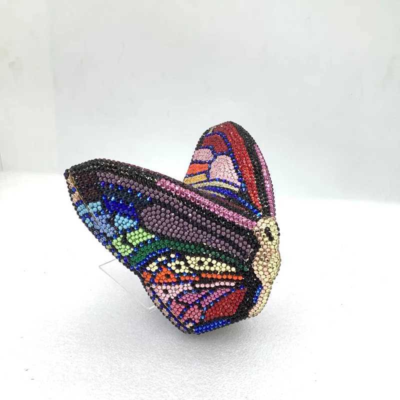 XIYUAN Butterfly Shaped Crystal Evening Bags Women Sparkling Rhinestone Clutch Purse Wedding Party Bridal Handbag Black Diamonds K251201