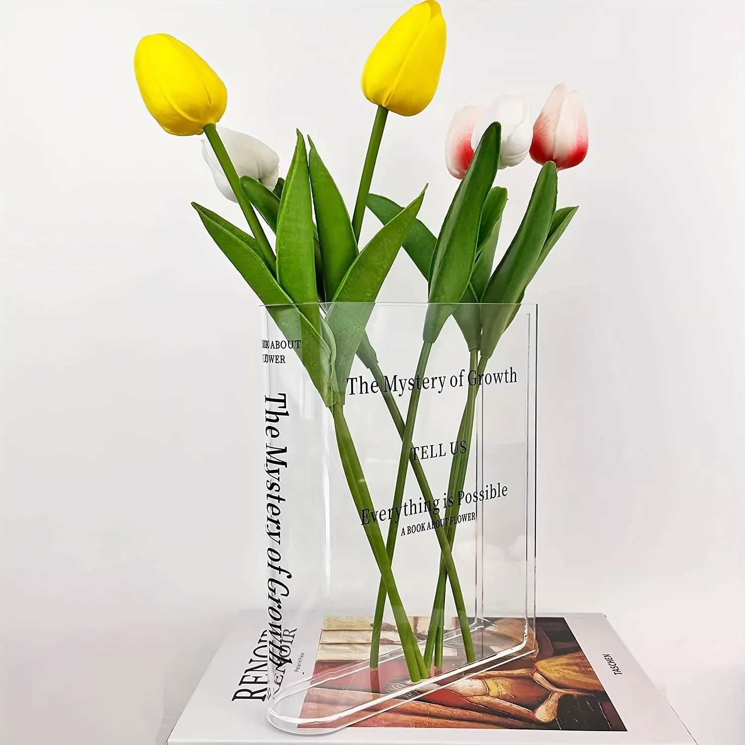 1pc - Book shaped vaseacrylic transparent book bottlecute vase bookshelf decoration aesthetic ro decoration for he/off Y251201