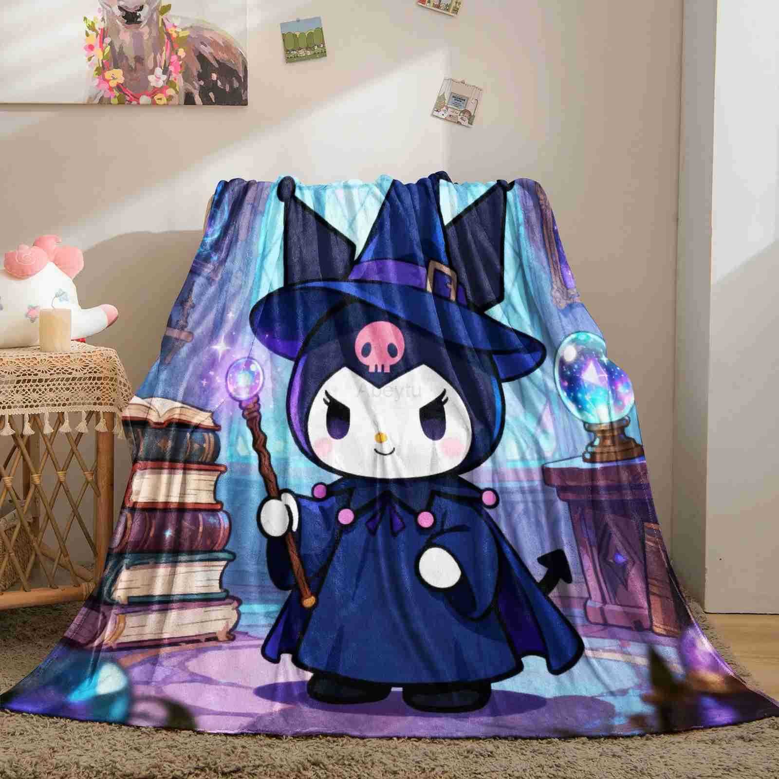Sanrio Kawaii Cartoon Kuromis Blankets Throw Blanket Fluffy Interior for Home Soft Fluffy Blanket Air Conditioning Sofa Nap Blanket H251201