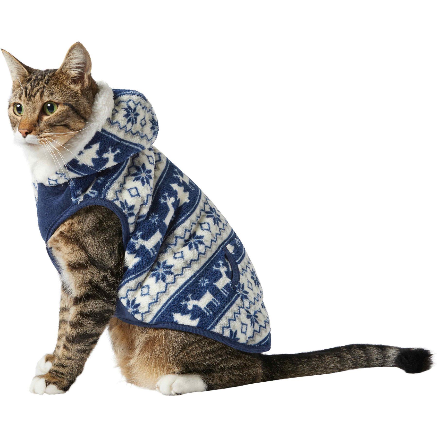 Frisco Fair Isle Fleece Lined Dog & Cat Hoodie