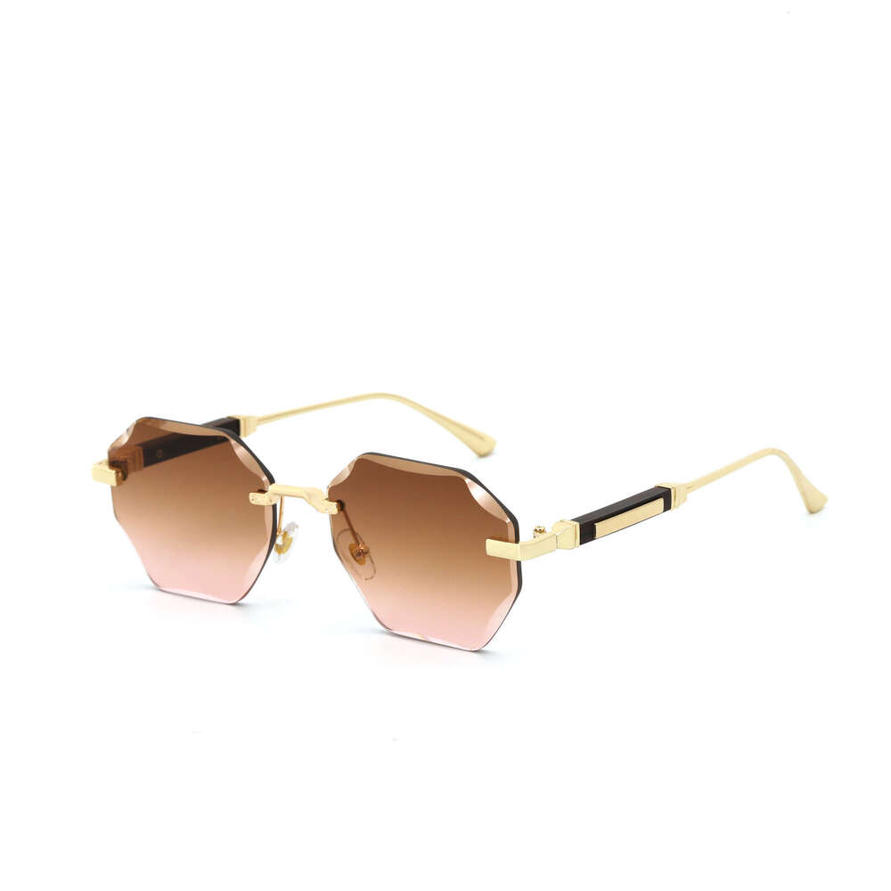 Designer European and American INS Xiaohongshu Same Style Polygonal for Women Fashion Metal Sunglasses Trendy Men CT0439