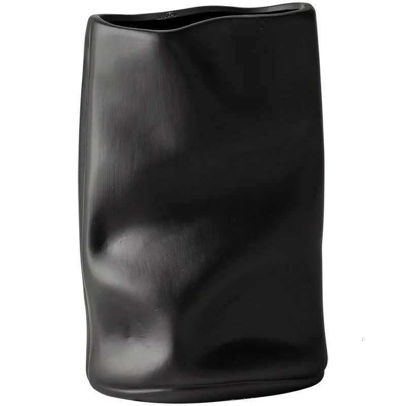 Ceramic Vase Irregar Wrinkles Origami Vase Ceramic Handicrafts Flower Arrangement Accessories Terrarium He Decoration Y251201