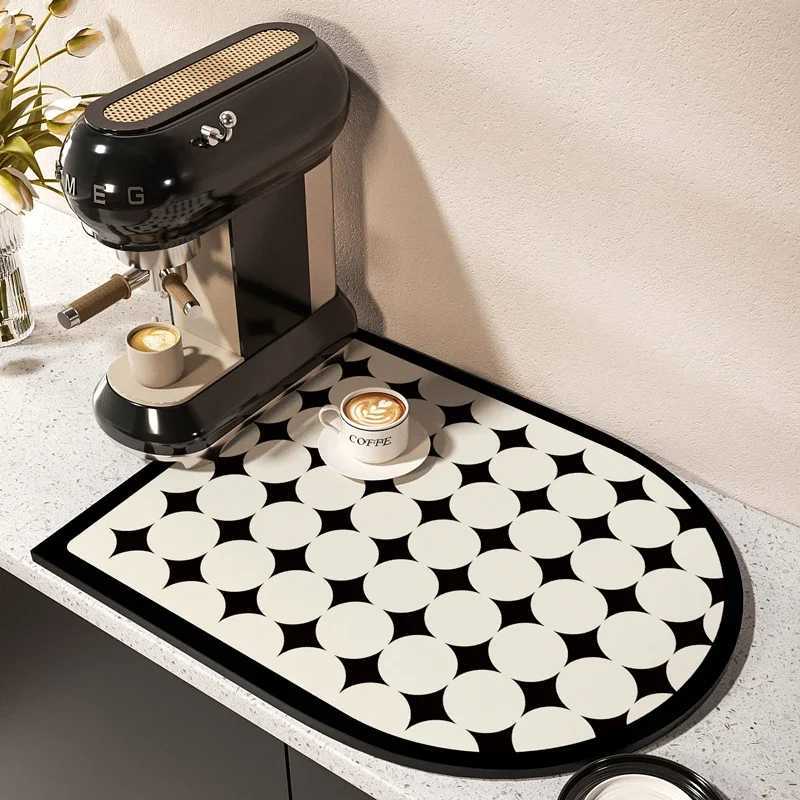 VIKAMA Luxury Coffee Machine Mat Absorbent Kitchen Utensil Drying Mat Non-Slip Quick-Dry Countertop Drainage Pad Kitchen Decor Y251201
