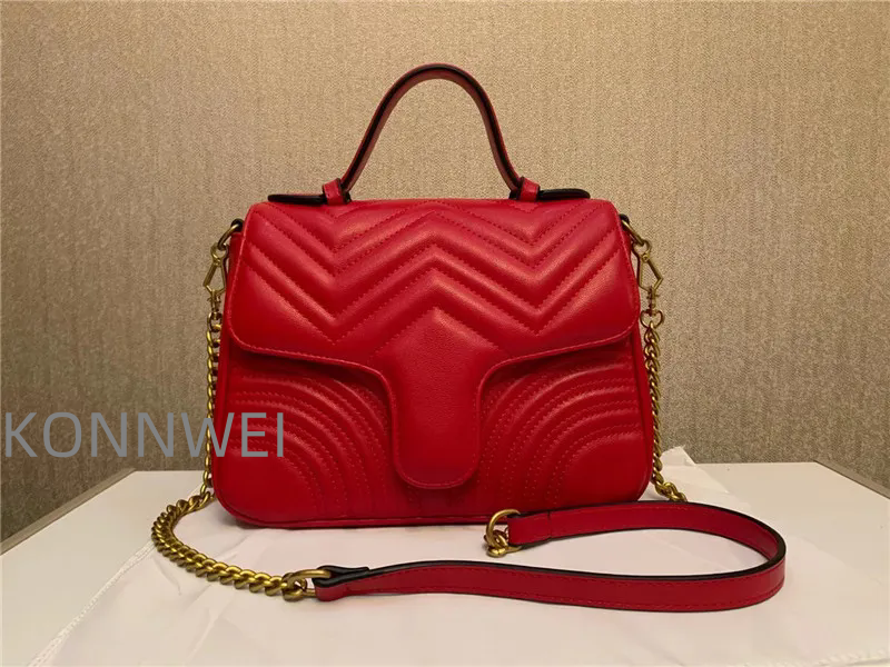 12A Tote bag Designer Luxury handbag women red Leather shoulder bag evening chain messenger bag purse lady fashion wave flap Cowhide Satchel Mirror quality with box