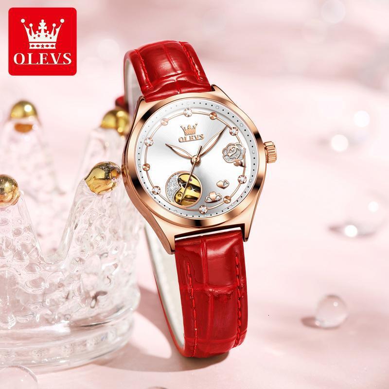 OLEVS Designer Luxury Watches Diamond Studded Hollow Out Mechanical Waterproof Women's Watch Business Men's Watch Free Shipping Wholesale