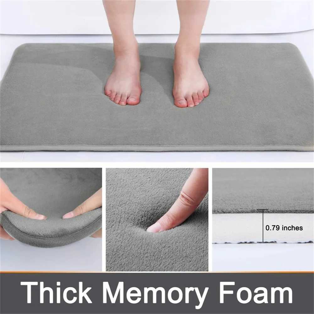 Haxy Super Absorbent Bath Mat Memory Foam Carpet Non-Slip Toilet Bathro Rug Soft Living Ro Bedro Shower Decor Foot Rug H251129