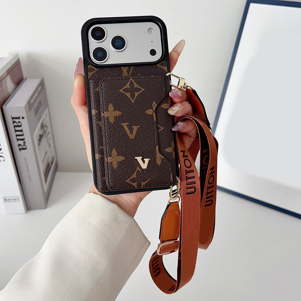 17 pro max Designer Phone case denim iPhone Case Card Holder iPhone Case Leather for Apple iPhone 16 15 ProMax 14 13 12 Crossbody Mobile Cover Lanyard sling Handbag Case