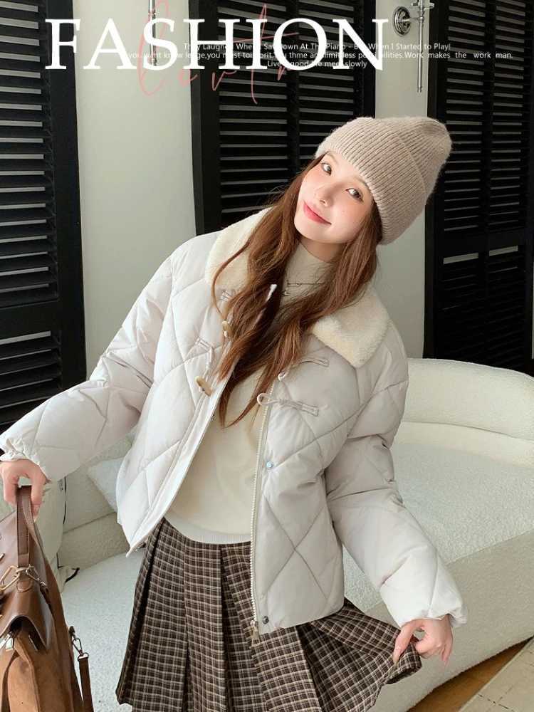 Trendy Cotton Jacket for Women 2025 New Winter Chinese Style Cotton Coat with Spliced Wool Collar Thick Coat for Warmth CoatsT251201