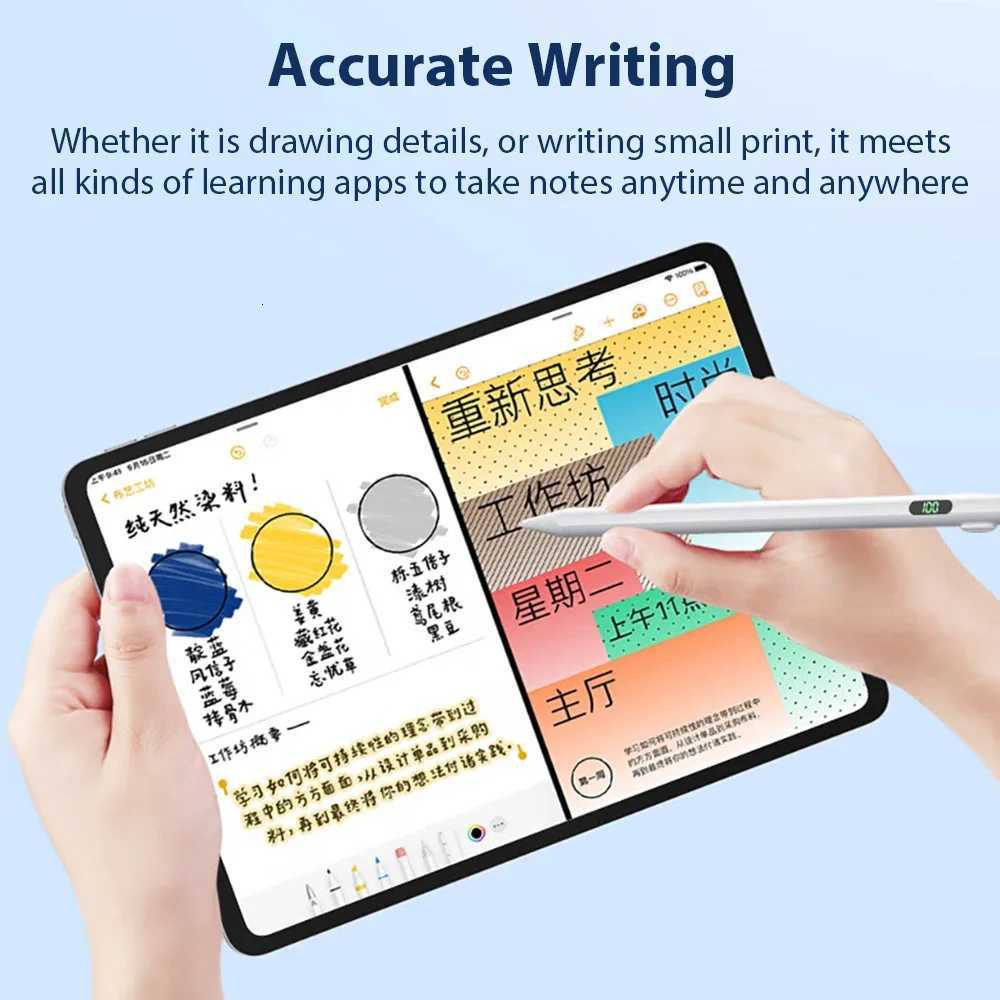 Universal Stylus Pen With LED Digital Power Display For iPad Tablet Pen For Android IOS Windows Touch Pen C251201