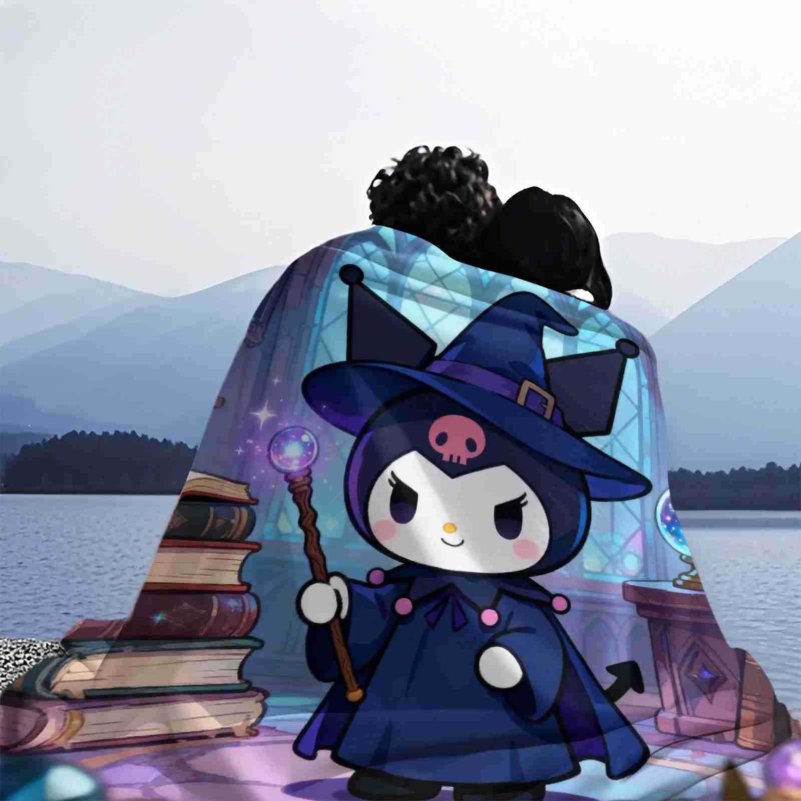 Sanrio Kawaii Cartoon Kuromis Blankets Throw Blanket Fluffy Interior for Home Soft Fluffy Blanket Air Conditioning Sofa Nap Blanket H251201