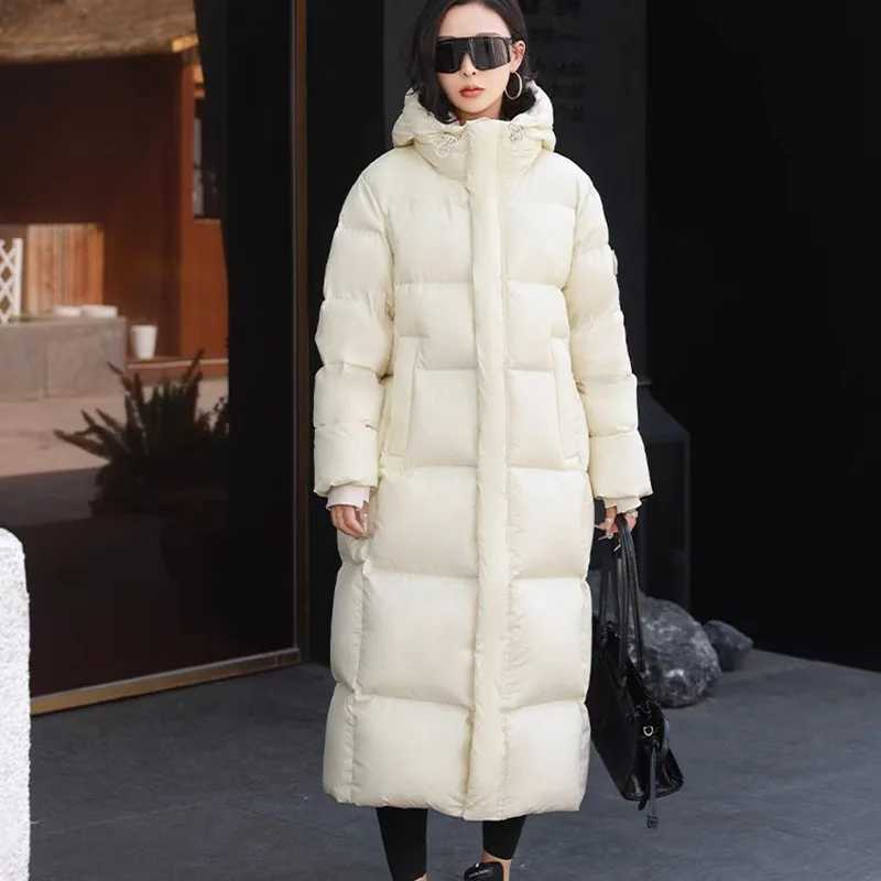 Winter Warm Hooded Loose High-Quality Thick Women Down Jacket 2025 New Temperament Solid Color Goose Down Women Down Jacket H491T251201
