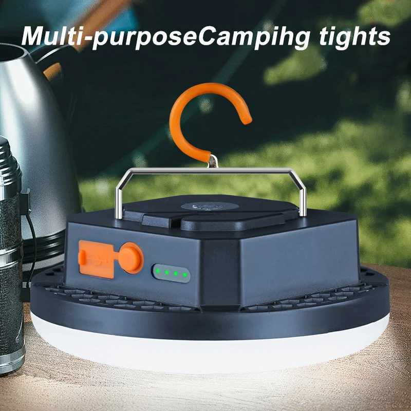 LED Camping Lantern with 10000/7000mAh Lithium Battery Rechargeable and Portable Outdoor Camping Lamp Bulb Flashlight Emergency M251201