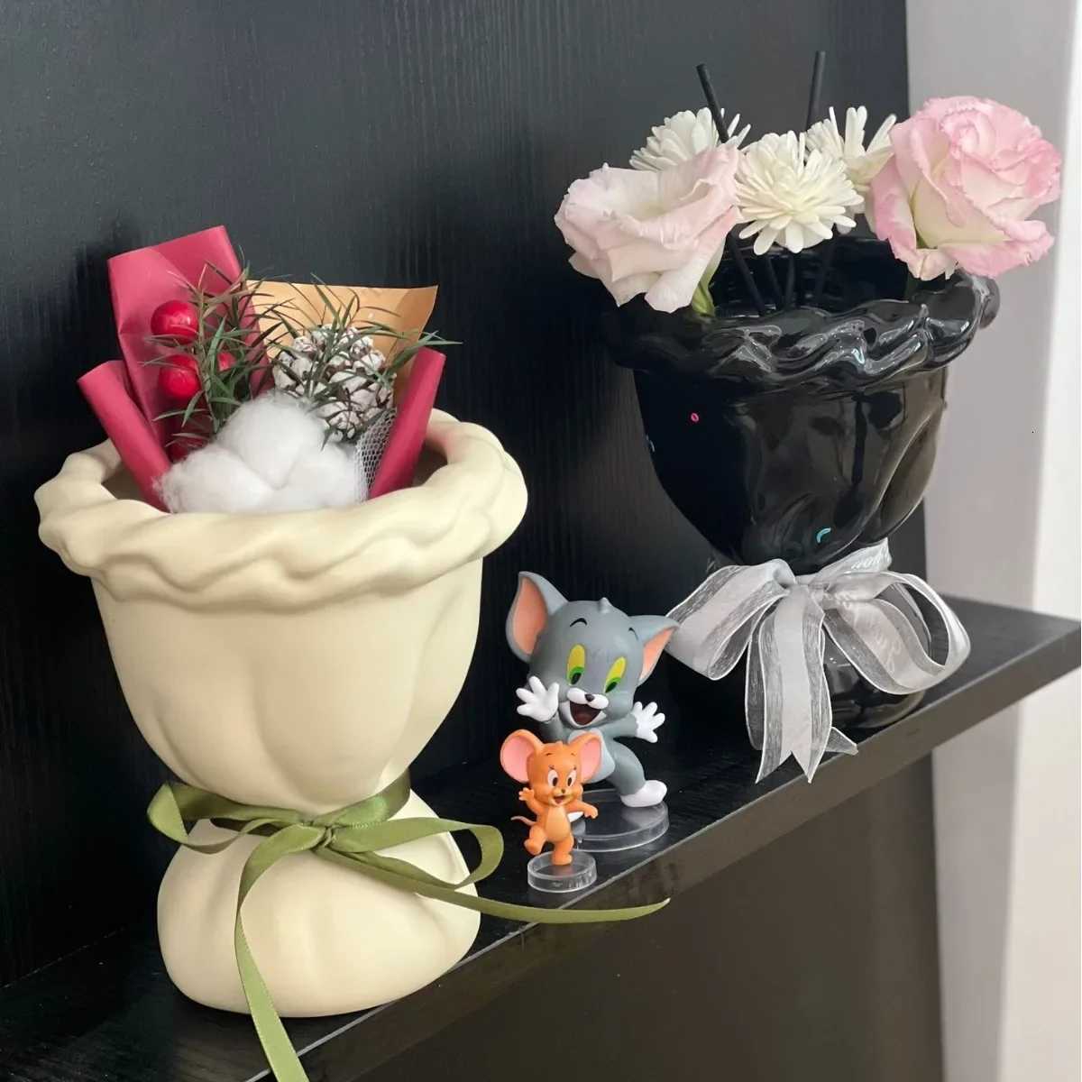 Ceramic Vase Bouquet Shapes Flower Arrangement Accessories Vases He Decoration Y251201