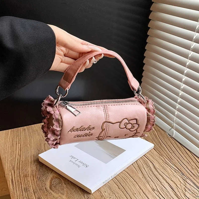 Sanrio Hello Kitty cute cartoon embroidered lace mini womens bag new fashion crossbody handbag multiple colors optional H251201