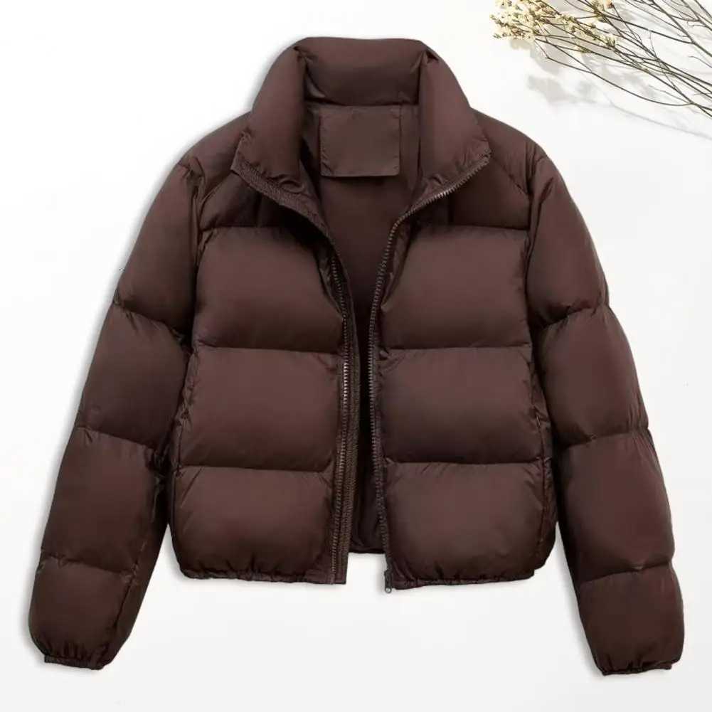 Lapel Jacket Solid Color Jacket Windproof Padded Down Coat with Stand Collar for Men Women Slim Fit Outdoor Jacket for WinterT251201