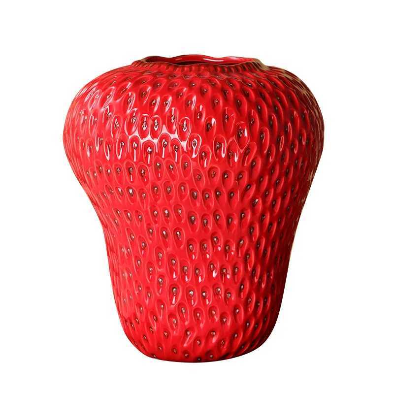 Cartoon Strawberry Vase Ceramic Vase Childrens Ro Artifact Floral Accessories Fruit Pot Flowerpot He Decoration Accessories Y251201