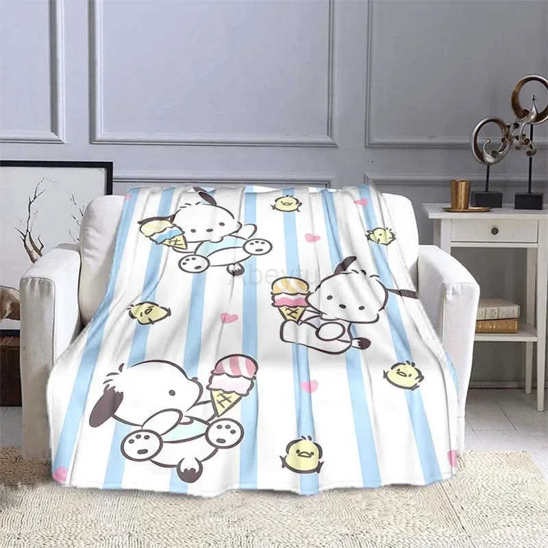 Sanrio 6 Sizes Pochacco Printed Blanket Children Adult Blanket Soft and Warm Bedding for Bed Sofa Outdoor Travel Cover Blanket H251201