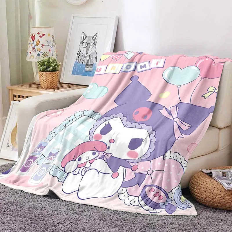 Sanrio 10 Sizes Kuromi Printed Blanket for Home Travel Soft and Comfortable Blanket for Adults and Children Cartoon Warm Blanket H251201