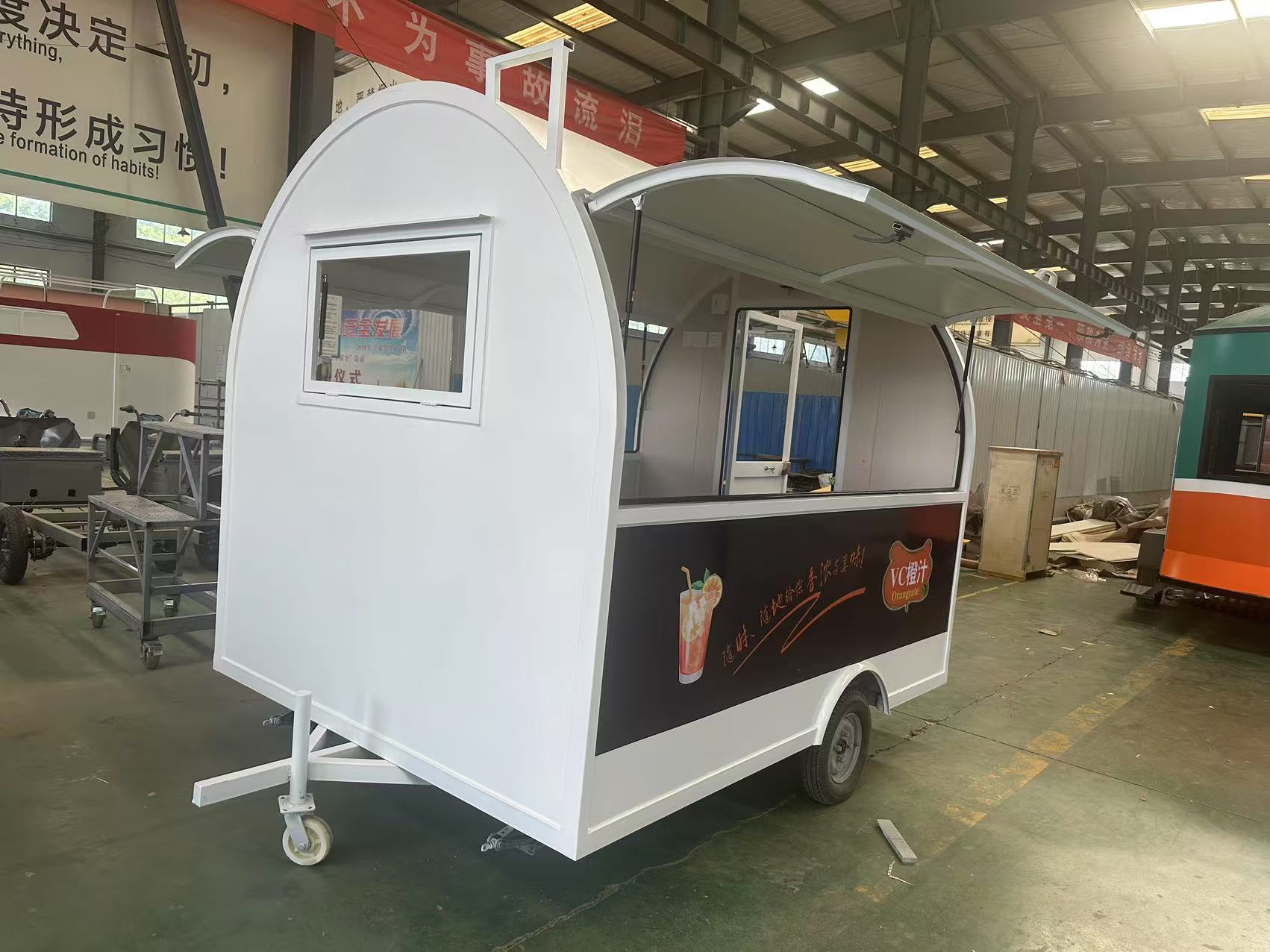 Compact Mobile Food Trailer for Outdoor Events, with Service Counter & Storage