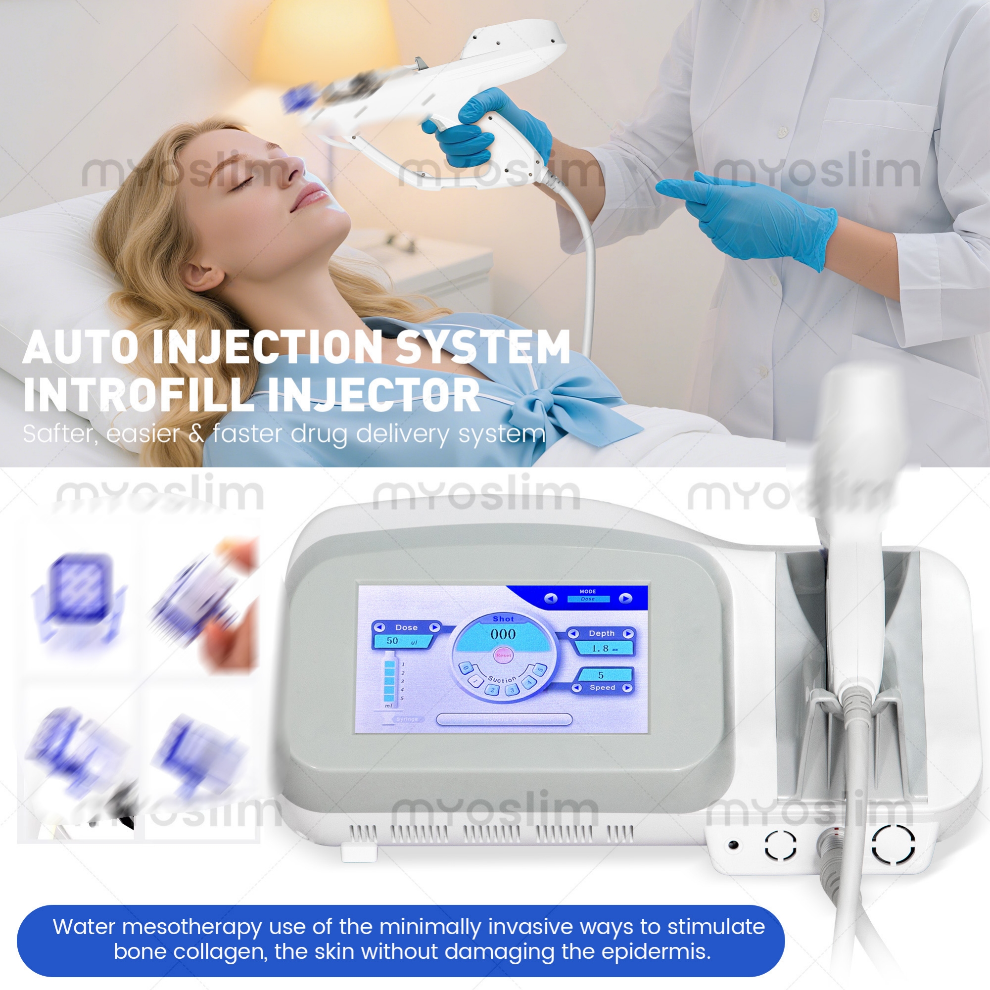 Professional Mesotherapy Gun Wrinkle Removal and Skin Moisturizing Face Lift Skin Suitable for Beauty Salons or Spa Clinics NEW