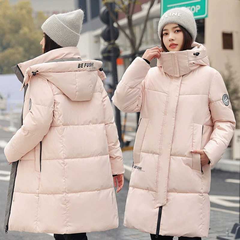 WomenS Winter Down Cotton Jacket 2025 New Warm Thicken Cotton Padded Jacket Korean Loose Plus Size Parkas Outwear Long CoatT251201